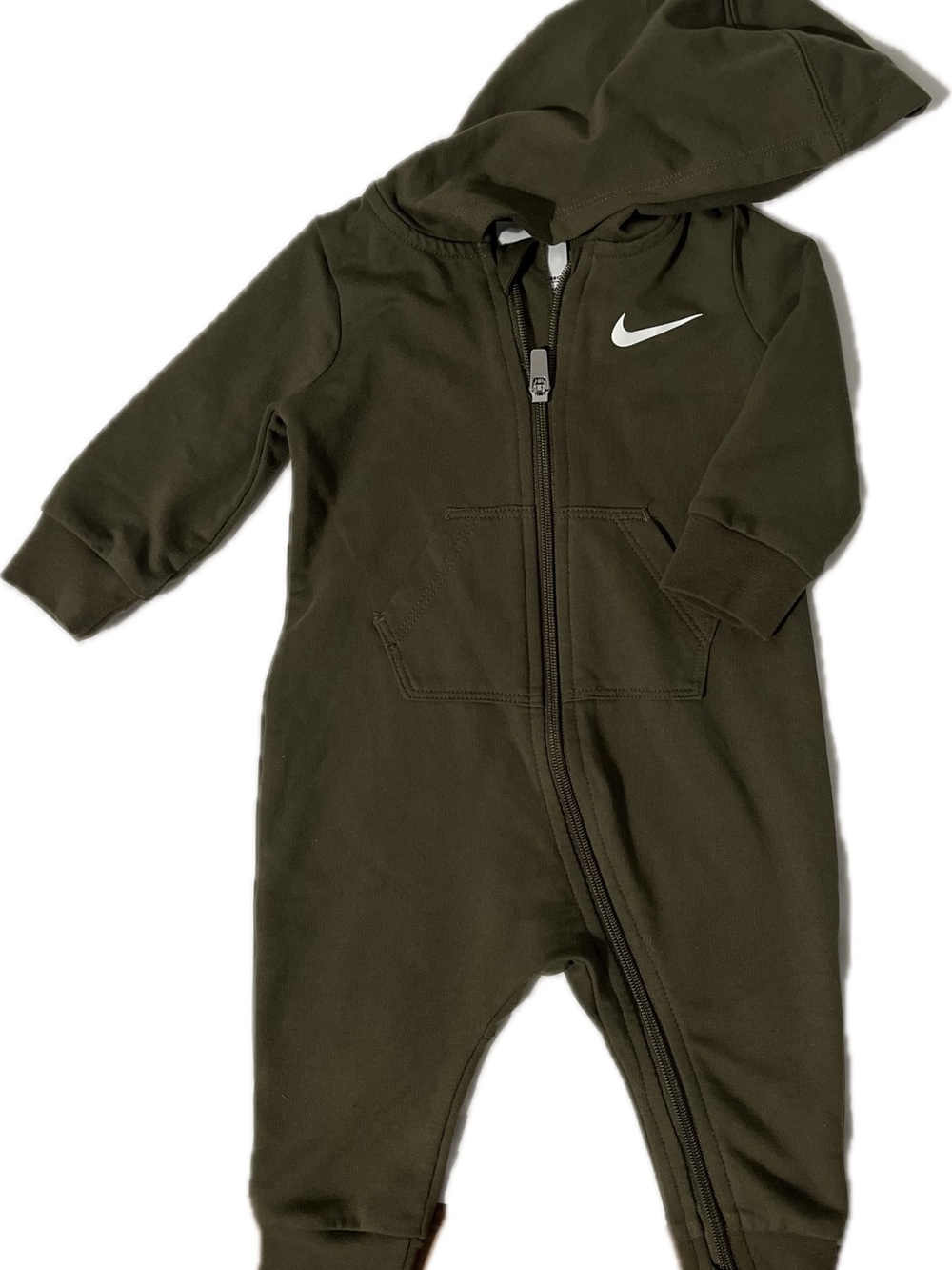 Nike Olive Green/army green Hooded Baby One-Piece 6 months